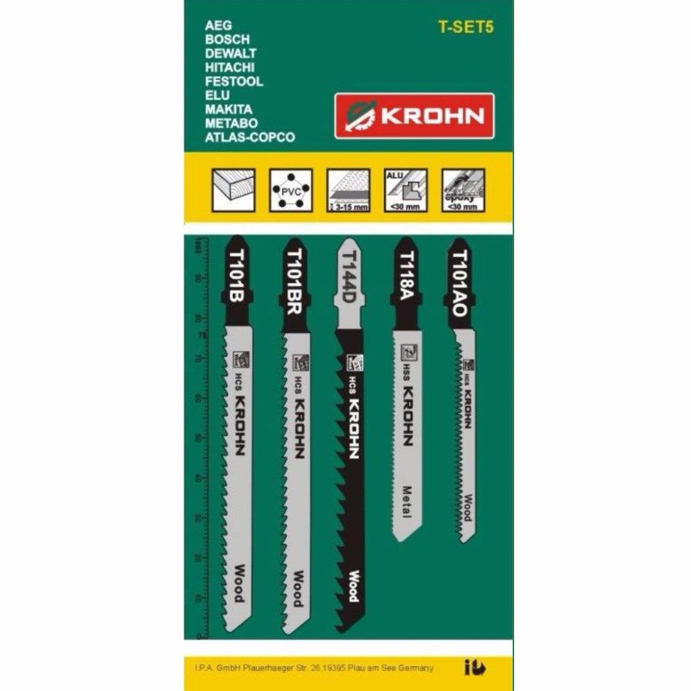 Набір полотен для лобзика Krohn T-SET5 (5 шт.)