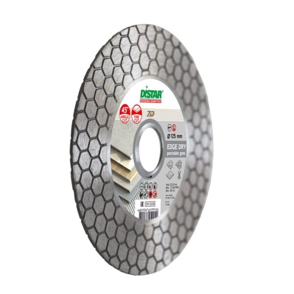 Круг алмазний відрізний Distar 1A1R 125 M14F EDGE DRY (з фланцем)