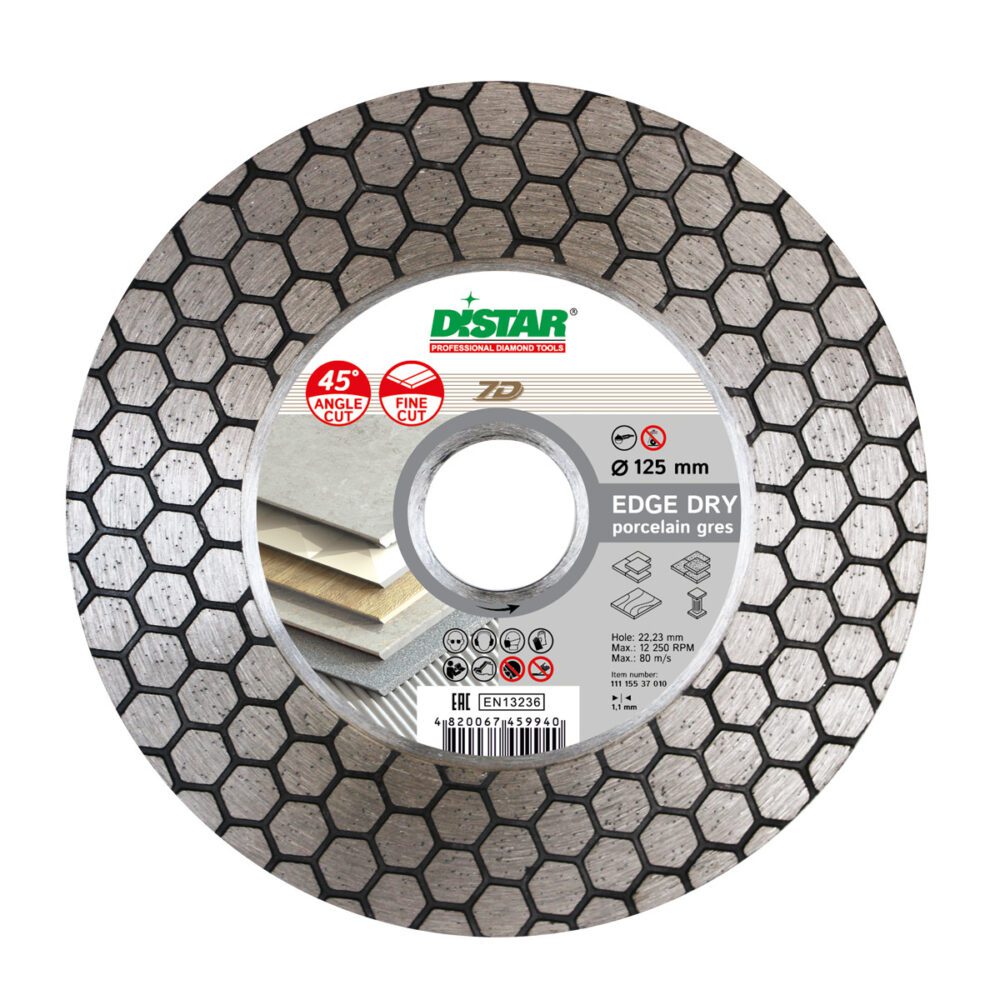 Круг алмазний відрізний Distar 1A1R 125 M14F EDGE DRY (з фланцем)