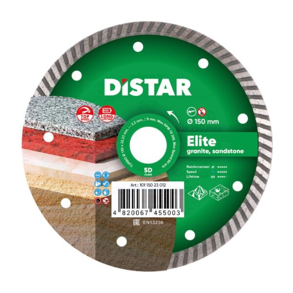 Круг алмазний відрізний Distar 1A1R Turbo 150x2,2x9x22,23 Elite