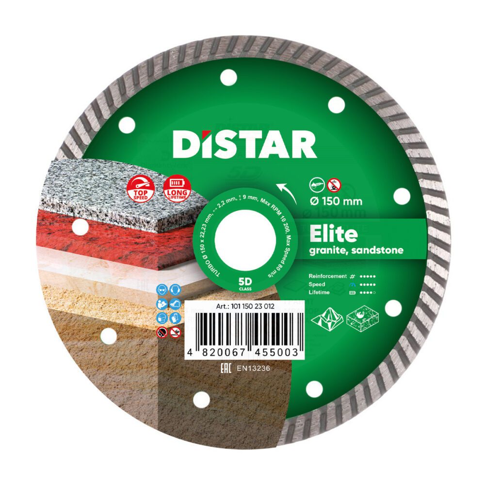 Круг алмазний відрізний Distar 1A1R Turbo 150x2,2x9x22,23 Elite