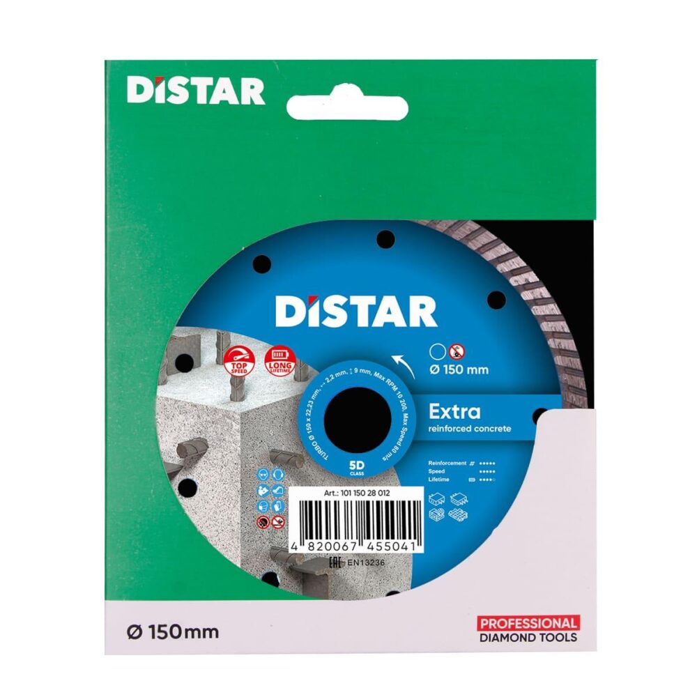 Круг алмазний відрізний Distar 1A1R Turbo 150x2,2x9x22,23 Extra