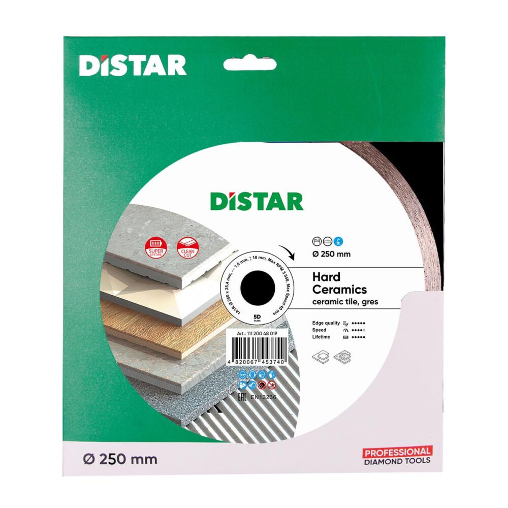 Круг алмазний відрізний Distar 1A1R 250x1,6x10x25,4 Hard ceramics