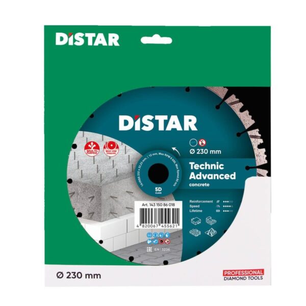 Круг алмазний відрізний Distar 1A1RSS/C3-H 232x2,6/1,8x12x22,23-16 Technic Advanced