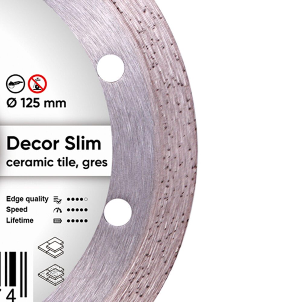 Круг алмазний відрізний Distar 1A1R 125x1,2x8x22,23 Decor Slim