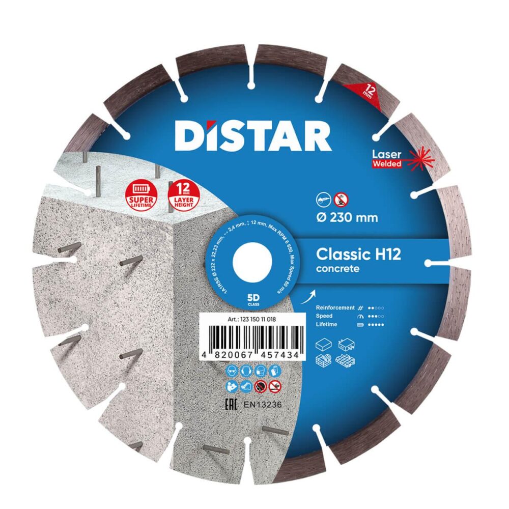 Круг алмазний відрізний Distar 1A1RSS/C3-W 232x2,4/1,6x12x22,23-16 Classic H12
