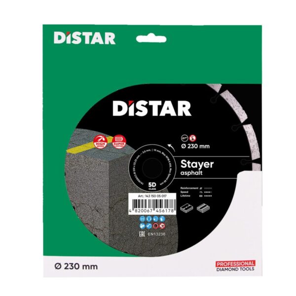 Круг алмазний відрізний Distar 1A1RSS/C3-H 230x2,6/1,8x10x22,23-16 STAYER