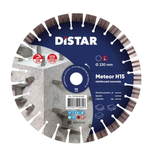 Круг алмазний відрізний Distar 1A1RSS/C3-W 230x2,6/1,6x15x22,23-28 Meteor H15
