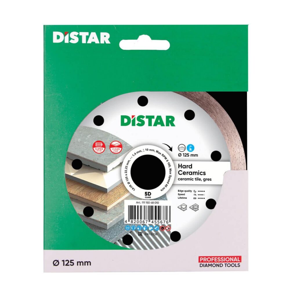 Круг алмазний відрізний Distar 1A1R 125x1,4x10x22,23 Hard ceramics