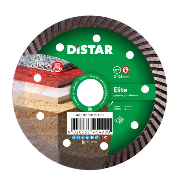 Круг алмазний відрізний Distar 1A1R Turbo 125x2,2x10x22,23 Elite