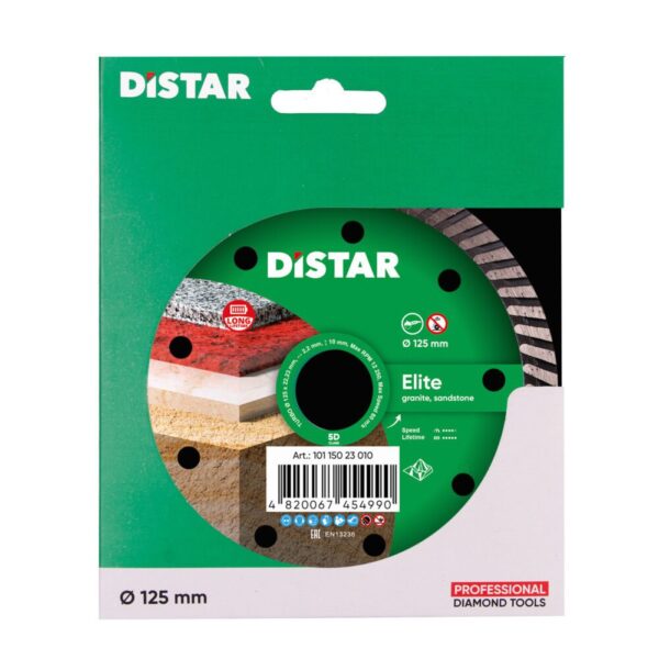 Круг алмазний відрізний Distar 1A1R Turbo 125x2,2x10x22,23 Elite
