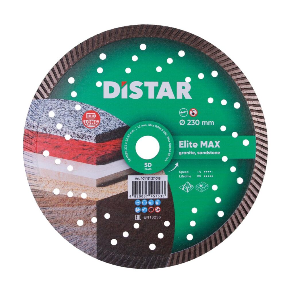 Круг алмазний відрізний Distar 1A1R Turbo 232x2,5x12x22,23 Elite Max