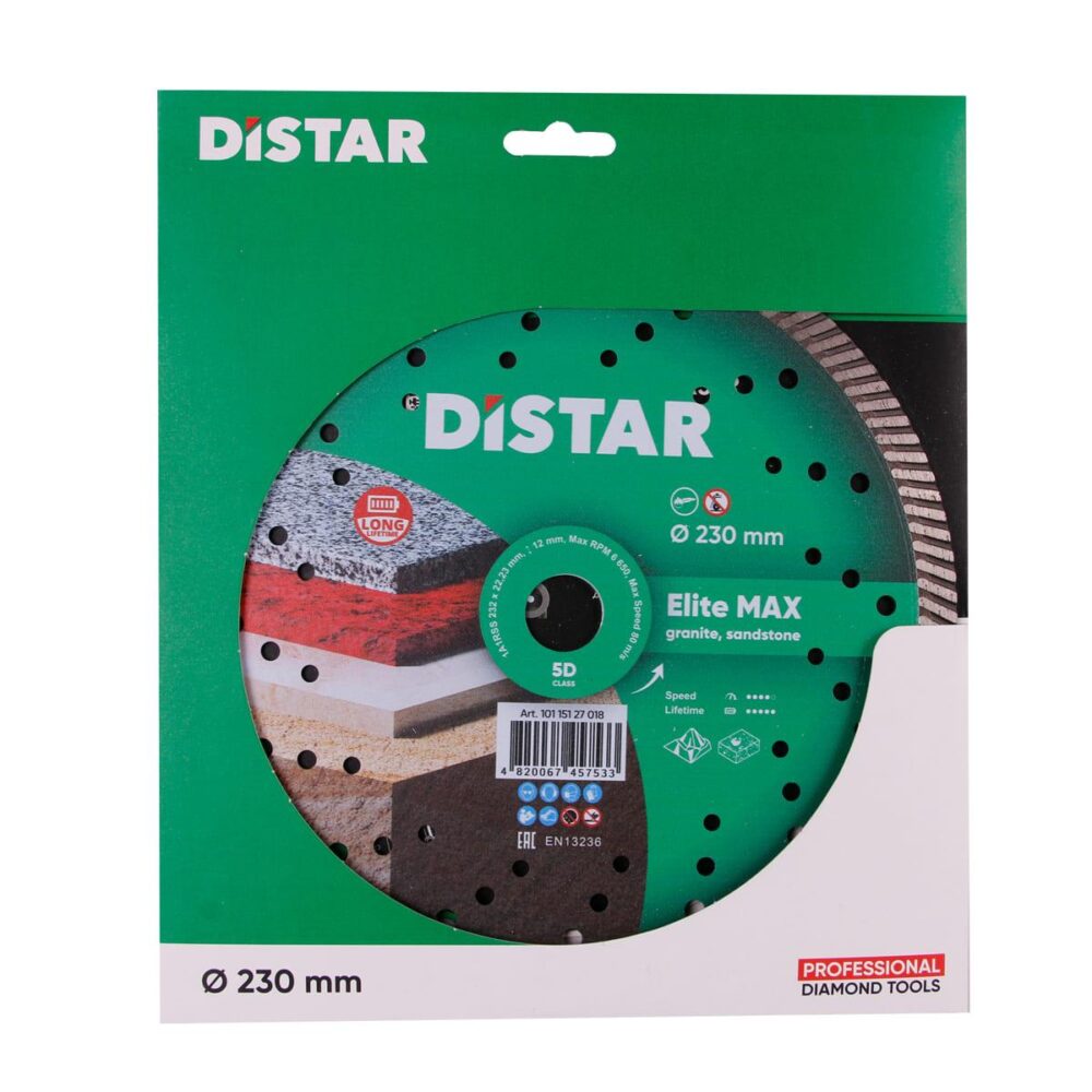 Круг алмазний відрізний Distar 1A1R Turbo 232x2,5x12x22,23 Elite Max
