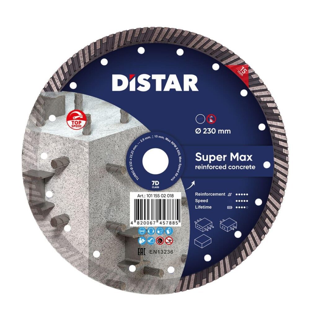 Круг алмазний відрізний Distar 1A1R Turbo 232x2,6x15x22,23 Super Max