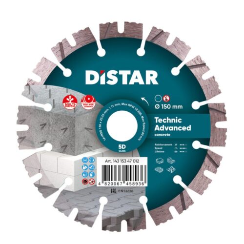 Круг алмазний відрізний Distar 1A1RSS/C3-H 150x2,3/1,5x11x22,23-12 Technic Advanced