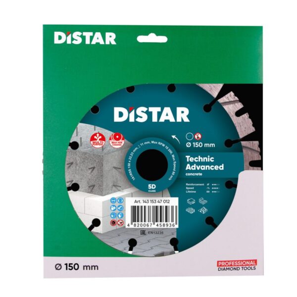 Круг алмазний відрізний Distar 1A1RSS/C3-H 150x2,3/1,5x11x22,23-12 Technic Advanced