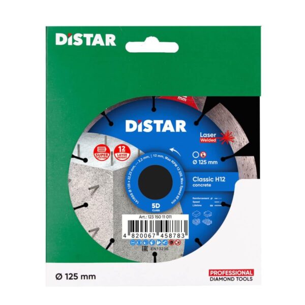 Круг алмазний відрізний Distar 1A1RSS/C3-W 125x2,2/1,3x12x22,23-10 Classic H12