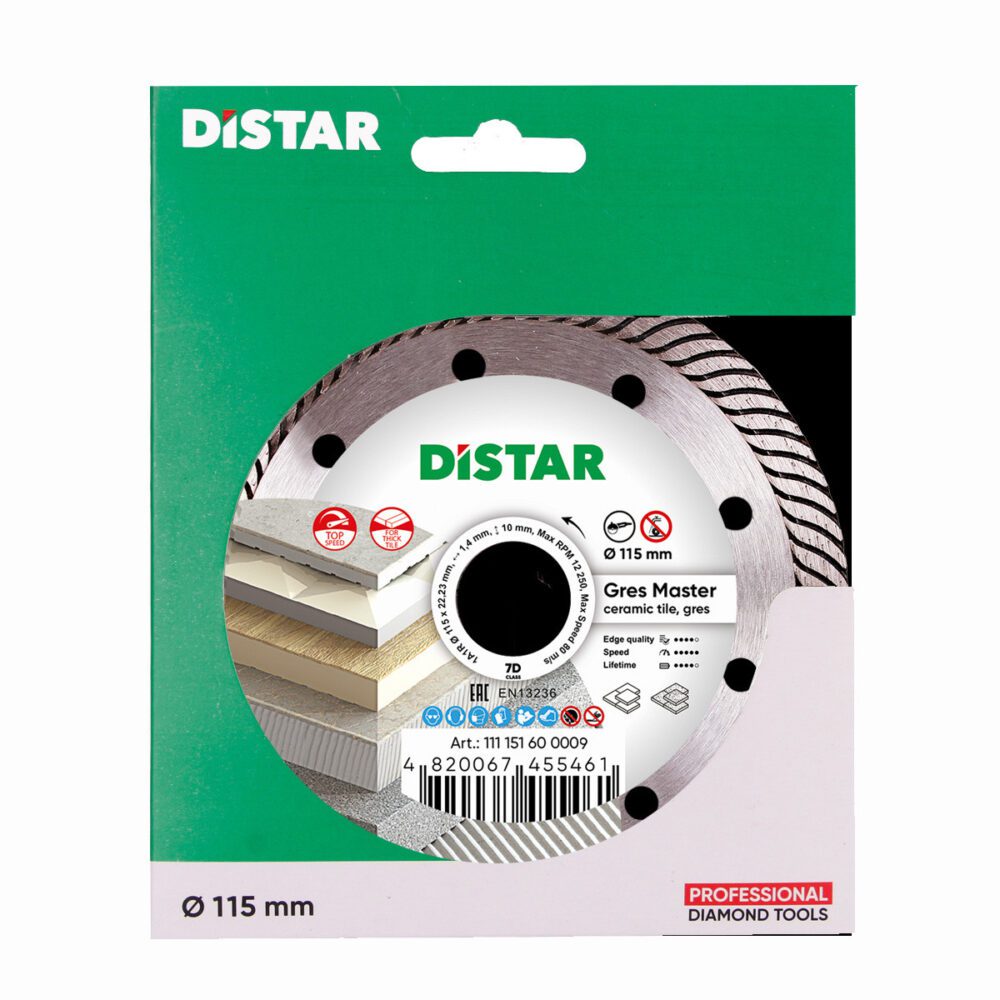 Круг алмазний відрізний Distar 1A1R 115x1,4x10x22,23 Gres Master