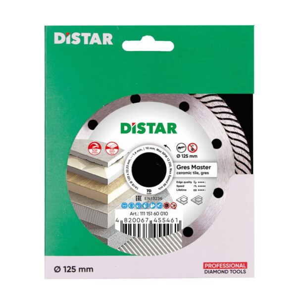 Круг алмазний відрізний Distar 1A1R 125x1,4x10x22,23 Gres Master