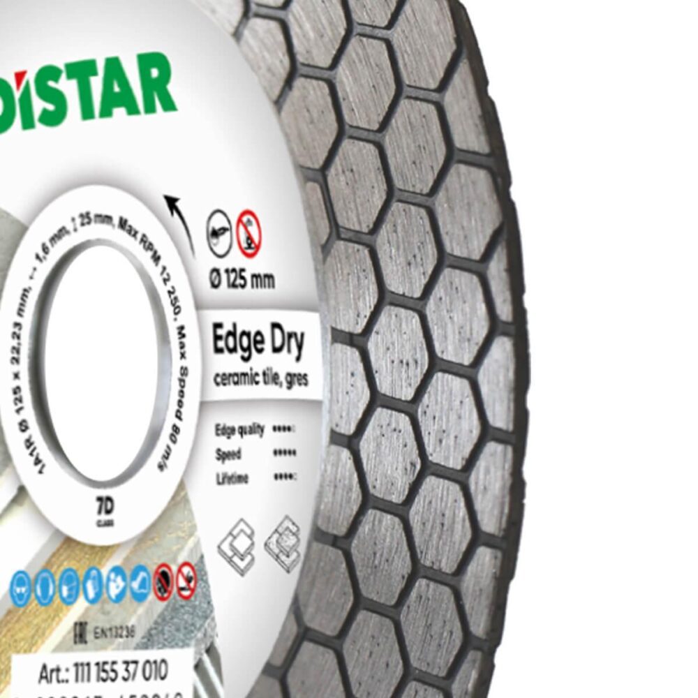 Круг алмазний відрізний Distar 1A1R 125x1,6x25x22,23 Edge Dry