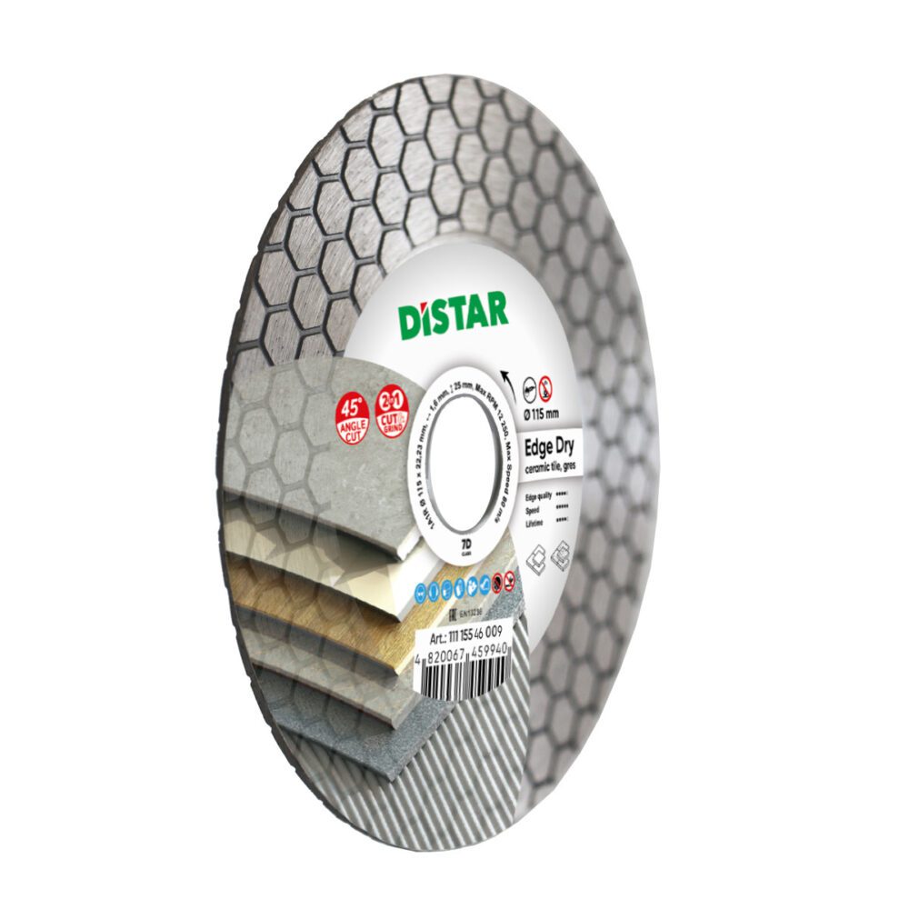 Круг алмазний відрізний Distar 1A1R 115x1,6x25x22,23 Edge Dry