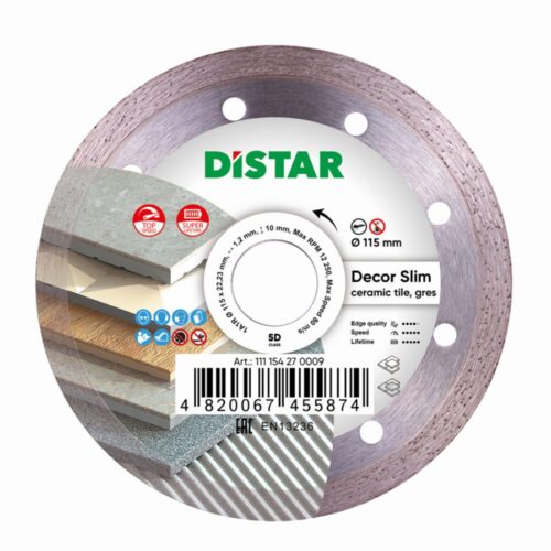 Круг алмазний відрізний DISTAR 1A1R 115 DECOR SLIM
