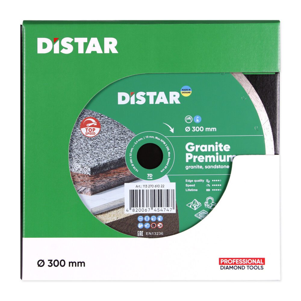Круг алмазний відрізний DISTAR 1A1R 300x2,4x10x32 Granite Premium