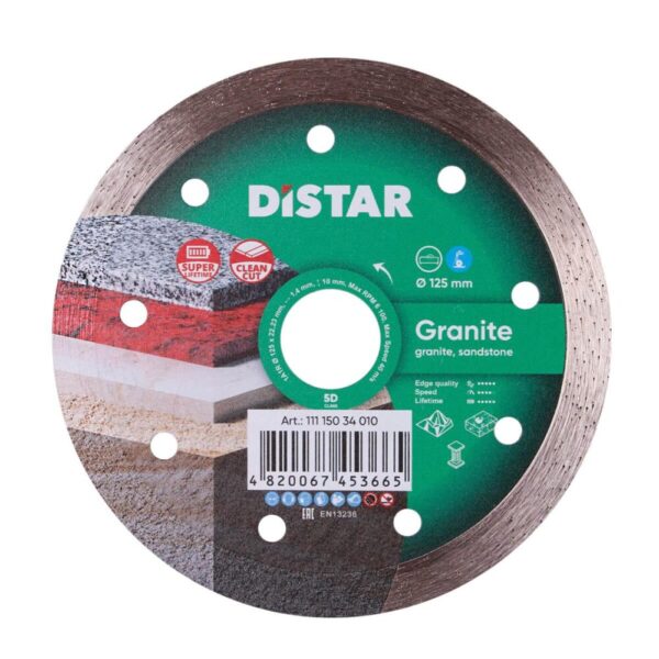 Круг алмазний відрізний Distar 1A1R 125x1,4x10x22,23 Granite