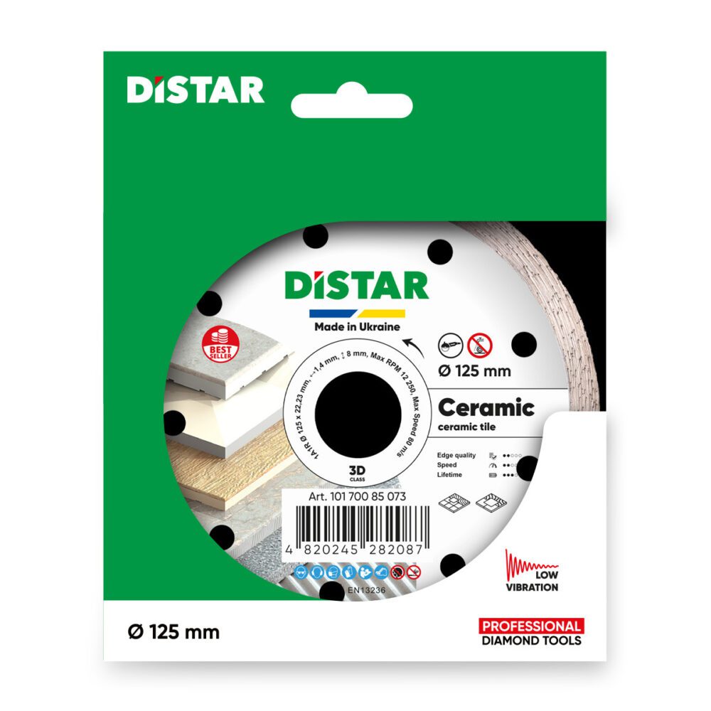 Круг алмазний відрізний DISTAR 1A1R 125x1,4x8x22,23 Keramik