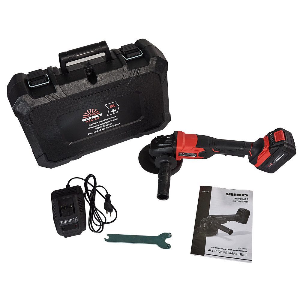 Шліфмашина кутова акумуляторна Vitals Master ALs 18125 Kit SmartLine+