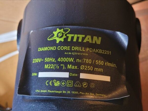Установлення алмазного буріння Titan PDAKB251