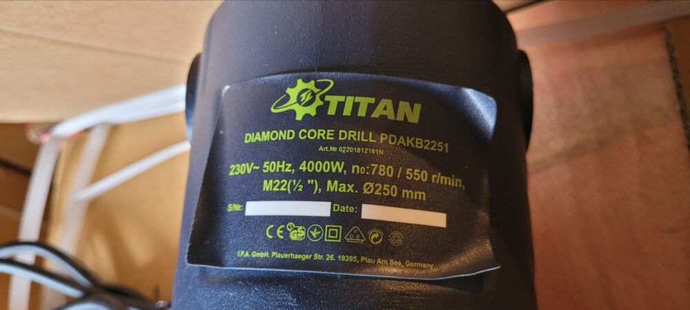Установлення алмазного буріння Titan PDAKB251
