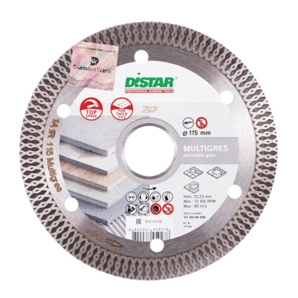 Круг алмазний відрізний Distar 1A1R 115X1,4X10X22,23 MULTIGRES