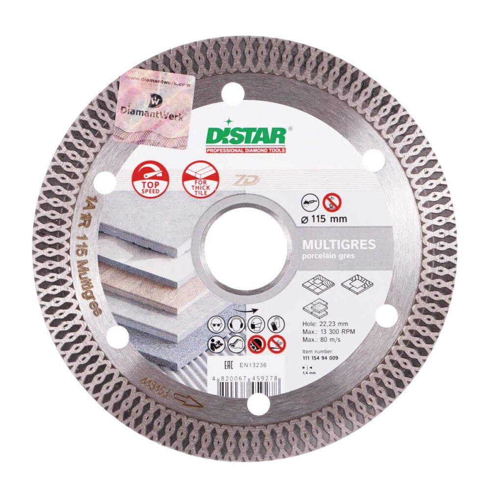 Круг алмазний відрізний Distar 1A1R 115X1,4X10X22,23 MULTIGRES