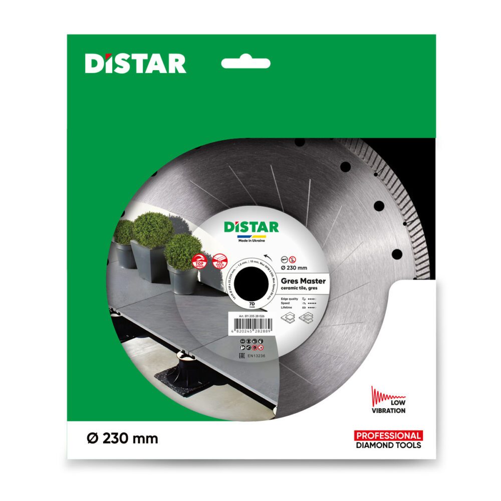 Алмазний диск для терасного керамограніту Distar 1A1R 230X22,23/H Gres Master