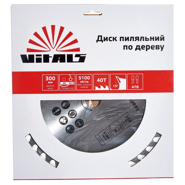 Диск пільний Vitals по дереву 300x30/25,4, ATB 40