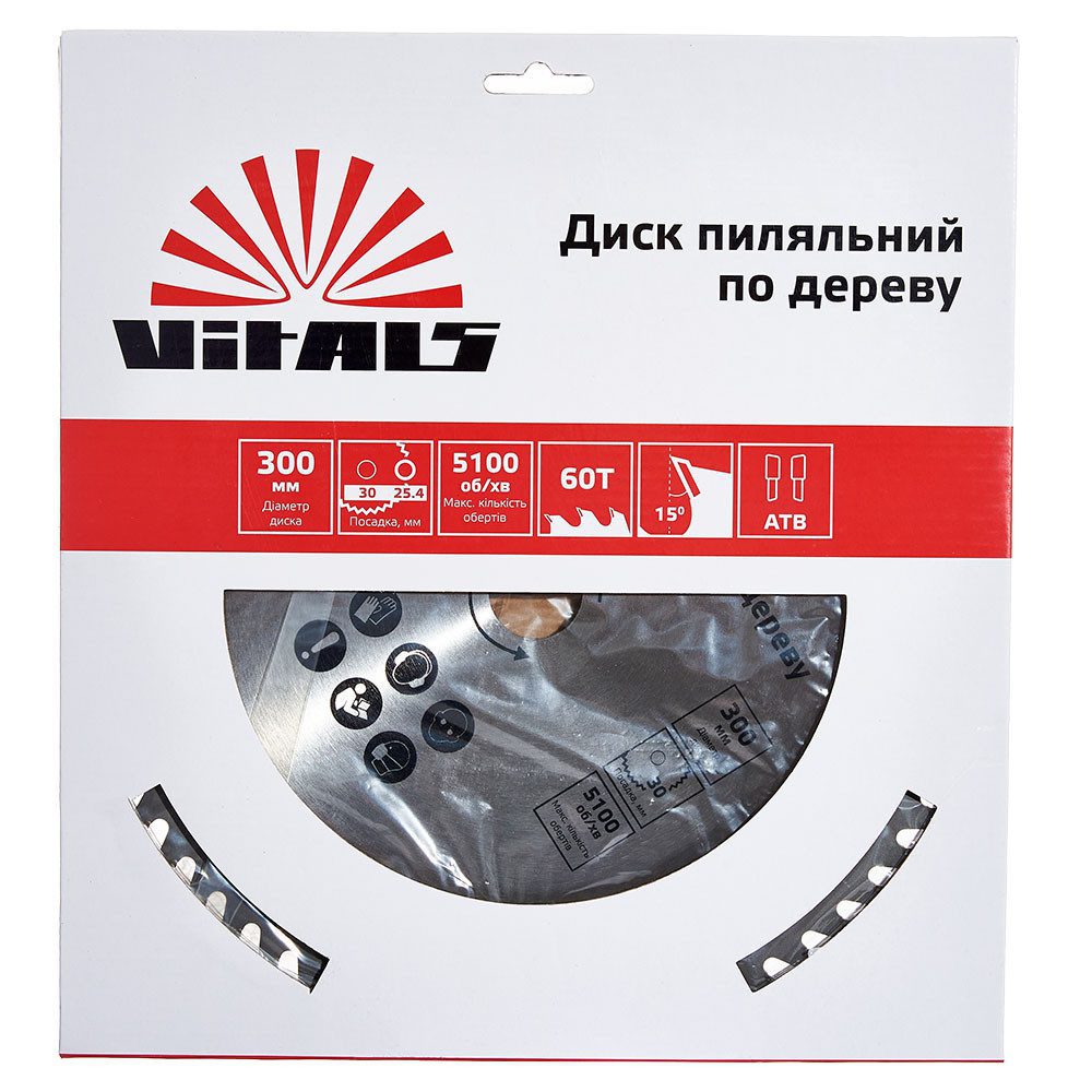 Диск пиляльний Vitals для дерева 300x30/25.4, ATB 60
