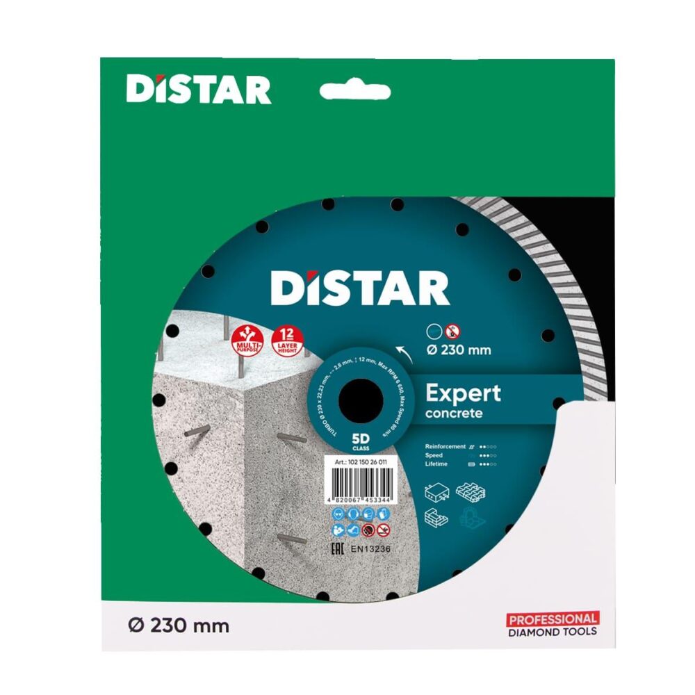 Круг алмазний відрізний Distar TURBO 230 EXPERT