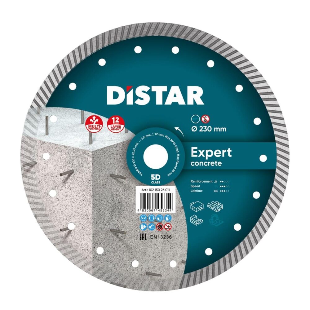 Круг алмазний відрізний Distar TURBO 230 EXPERT