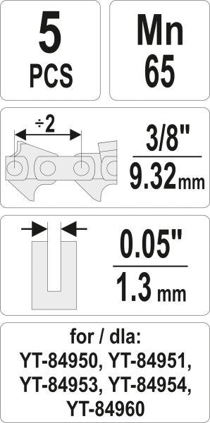 Ремкомплект для ланцюга з кроком 3/8" YATO YT-84977