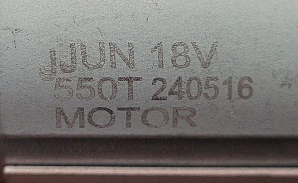 Двигун для акумуляторної техніки JUN 18V 550T (шестеренка 12 зубів)