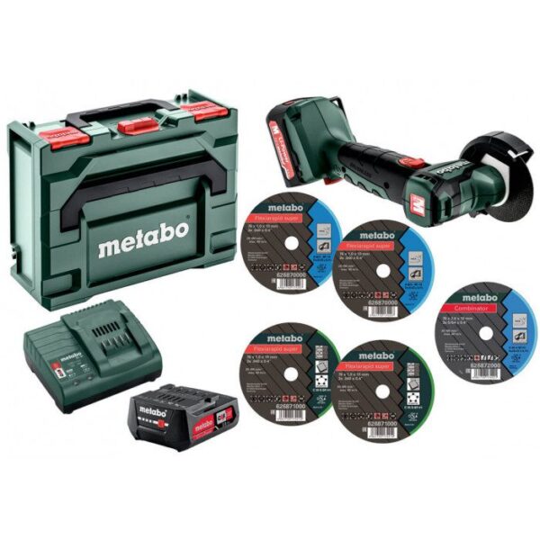Акумуляторна кутова шліфувальна машина Metabo PowerMaxx CC 12 BL (комплект)