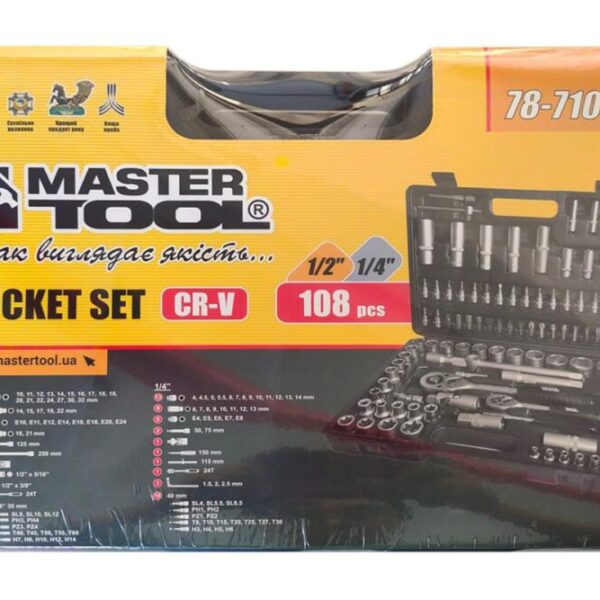 Набір інструментів MASTERTOOL 1/4" і 1/2" (108 пр.)