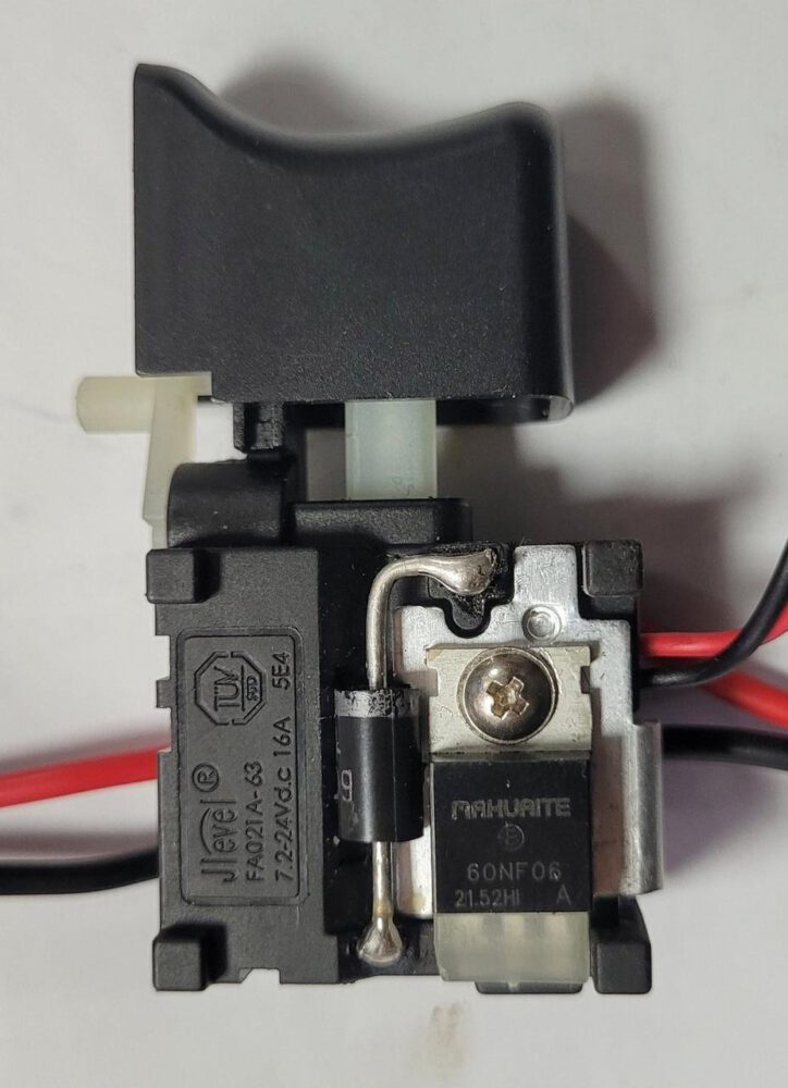 Кнопка для шуруповерта ТехАс (7.2-24 Vdc) 16A