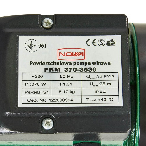 Насос вихровий поверхневий NOWA PKM 370-3536