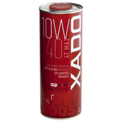 Олива синтетична XADO Atomic OIL 10W-40 4T MA2 RED BOOST (оригінал)