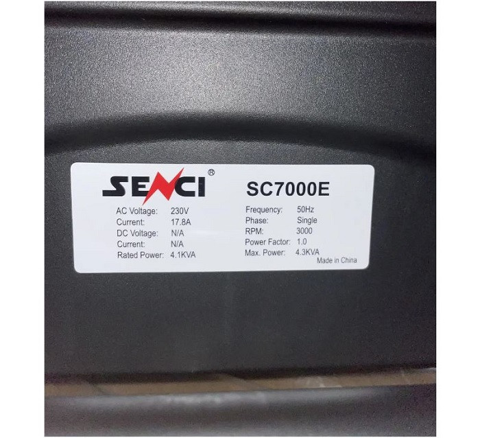 Генератор бензиновий SENCI SC7000E (3.3-3.5кВт, електростартер)