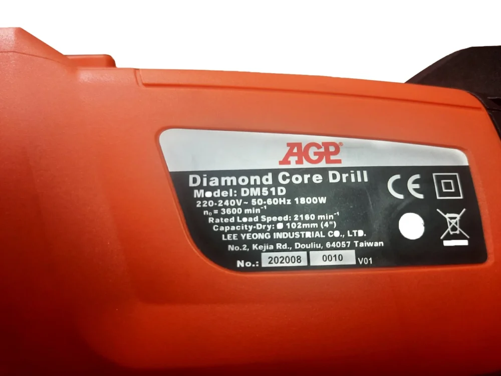 Дриль алмазного буріння з мікроударом AGP DM51DPD (+коронка та пиловідвід)
