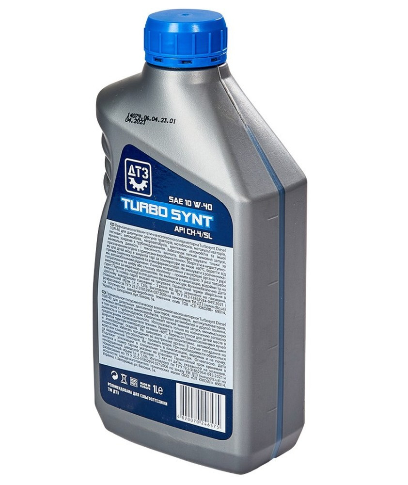 Масло для чотиритактних двигунів ДТЗ TURBO SYNT DIESEL 10W-40 API CH-4/SL (1 л.)