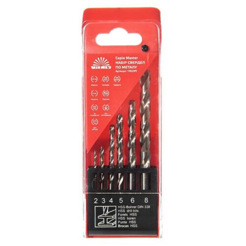 Набір свердел для металу HSS 4341 Vitals Master 6 шт. (2-8 мм)